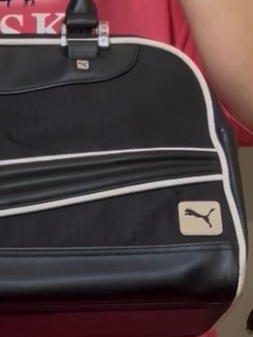 PUMA Vintage Style Bowling Shoulder Bag Black White Y2K Bag Retro Sport purse - Picture 14 of 14